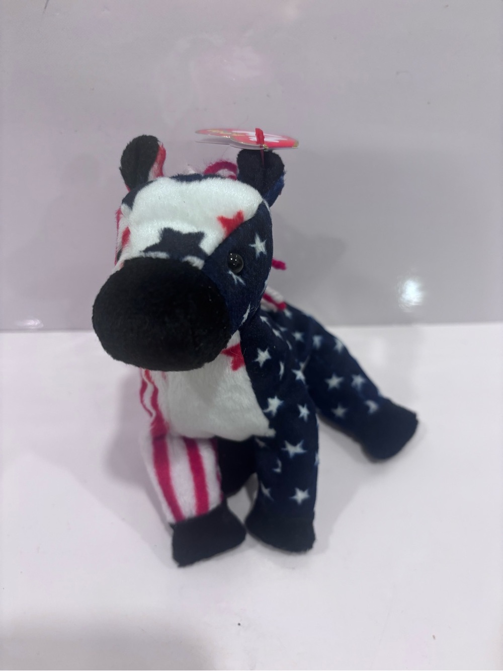 Ty beanie baby lefty 2000 patriotic donkey/horse USA American flag w tags